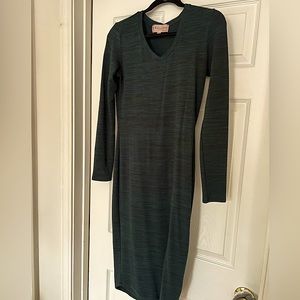 Long Sleeve Midi Green Knit Philosophy Dress